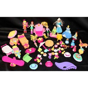 72 Pc Large Doll Lot LPS MLP Polly Pocket Disney Barbie Tea Party Picnic Fairy